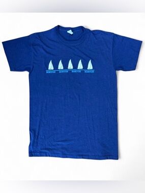 Vintage Blue Boston Sailboat Graphic Tee